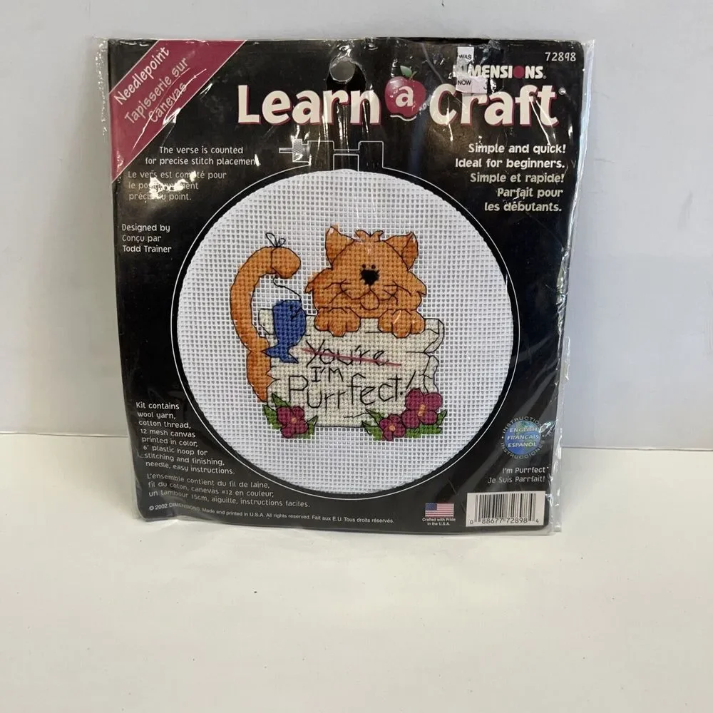 Dimensions Learn A Craft Needlepoint Kit You're I'm Purrfect Cat #72898